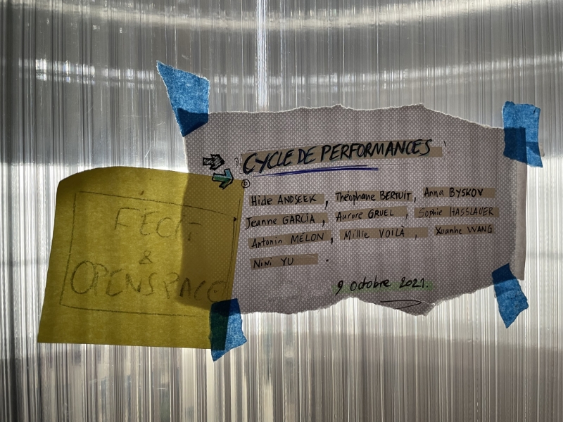 Affiche de cycle de performances © FECITtoolbox et Open Spaces